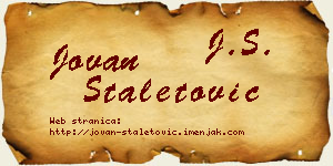 Jovan Staletović vizit kartica